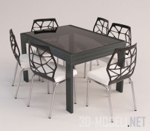 3d-модель Стол со стульями H-301