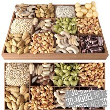 3d-модель Орехи и семена в ассортименте