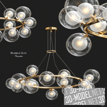 3d-модель Люстра с золотистым металлом Bubble Duo от Freya