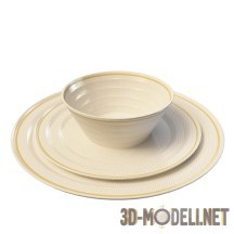3d-модель Набор изящных тарелок
