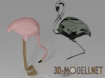 3d-модель Две статуэтки фламинго