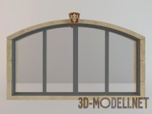 3d-модель Арочное окно в каменном обрамлении