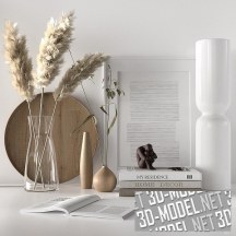 3d-модель Набор с вазами от Bruun и лампой Iittala