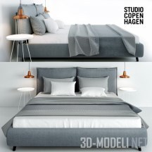 3d-модель Кровать Studio copenghagen со столом Tuula и подвесом Moto