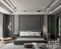 3d-модель Современная спальня с аркой