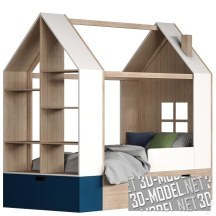 3d-модель Кровать-домик в детскую