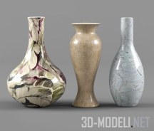 Керамические вазы, три штуки