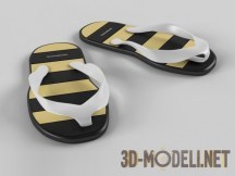 3d-модель Пляжные шлепанцы в полоску