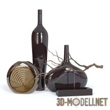 3d-модель Набор глянцевых ваз