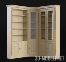 3d-модель Угловой библиотечный шкаф