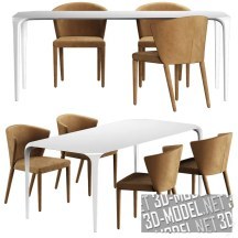 Стол Link и стулья Amelie от Calligaris