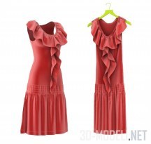3d-модель Красное женское платье