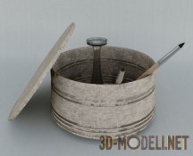 3d-модель Коробка с кистями и колба