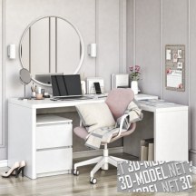 3d-модель «Домашний офис» MALM от IKEA с аксессуарами