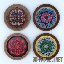 3d-модель Узорчатые декоративные тарелки Sahtian