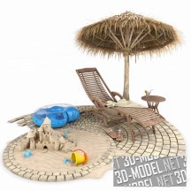 3d-модель Комплект для пляжной зоны