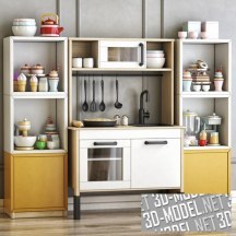 3d-модель Игрушечная кухня DUKTIG от IKEA и аксессуары