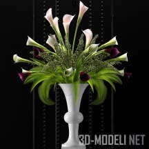 3d-модель Каллы в классической вазе