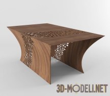 Кофейный столик из дерева с перфорацией