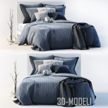 3d-модель Сине-серое постельное белье