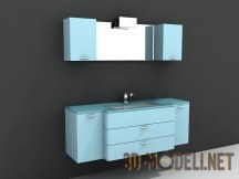 3d-модель Голубая мебель для ванной комнаты