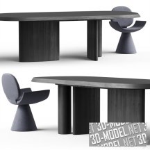 3d-модель Стол Padiglioni и стул Youpi от BONALDO
