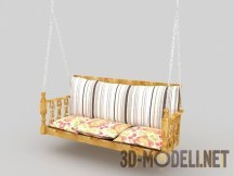 3d-модель Деревянные подвесные качели