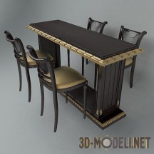 3d-модель Набор для бара – стол и стулья