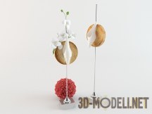 3d-модель Декоративные аксессуары с орхидеями
