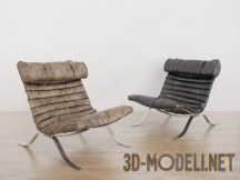 3d-модель Низкое кресло с кожаной обивкой