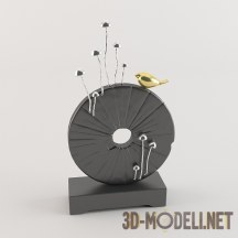 3d-модель Декоративные опята с птичкой