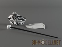 3d-модель Декор – маска, перчатки и трость