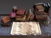 Карта Франции и книги
