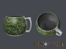3d-модель Чайная чашка с росписью