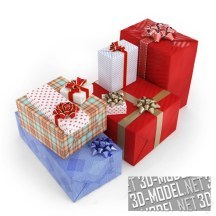 3d-модель Подарки в праздничных упаковках
