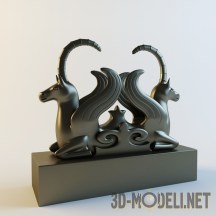 3d-модель Скульптура Мифологические кони