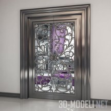 Декоративная дверь с резной решеткой
