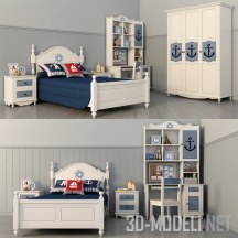 3d-модель Детская комната в морском стиле