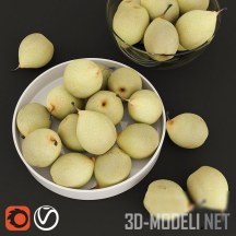 3d-модель Японские груши на блюде
