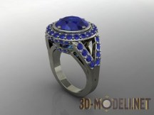 3d-модель Кольцо с синими камнями