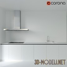 3d-модель Белая стильная кухня