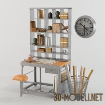 3d-модель Дизайнерский стол-стеллаж