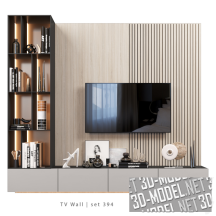 3d-модель Мебель для TV, с деревянной панелью