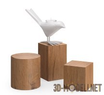 3d-модель Декор из дерева и птичка–подсвечник Chick