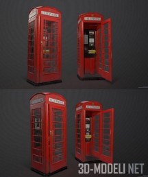 3d-модель Телефонная будка British K6 telephone box