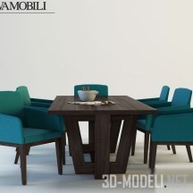3d-модель Полукресла Candy и стол Adam от Novamobili