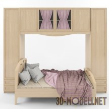 3d-модель Кровать и шкаф для детской