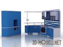 3d-модель Синяя кухня