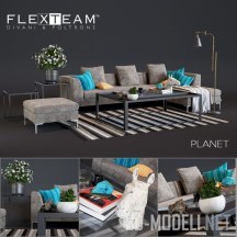3d-модель Аксессуары и диван Planet от Flexteam divani&poltrone