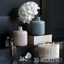 3d-модель Сет от Kelly Hoppen с книгами и цветами